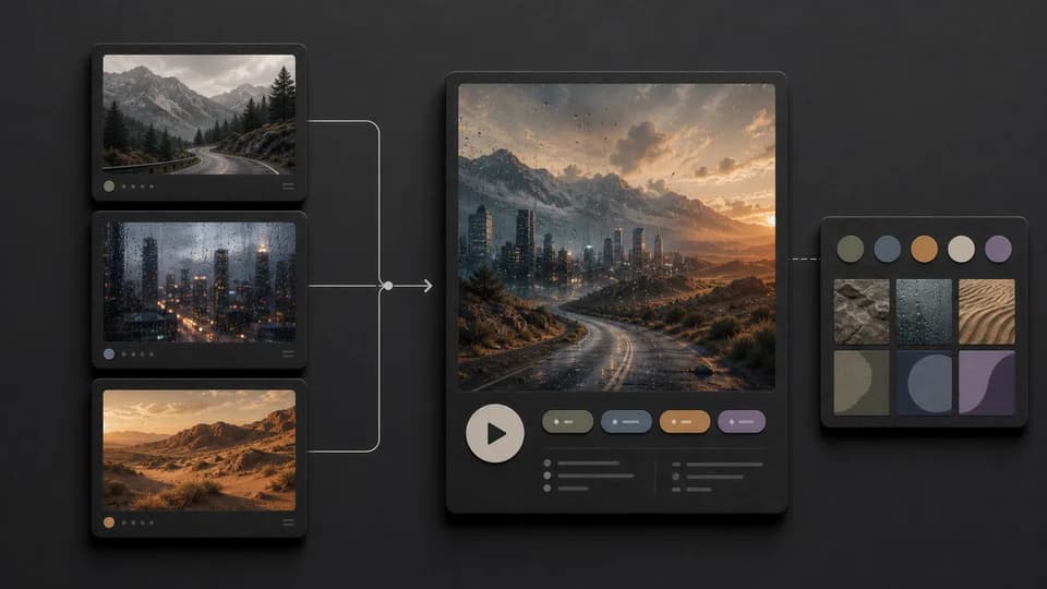 Uploaded image thumbnails becoming a generated song card without waveform visuals.
